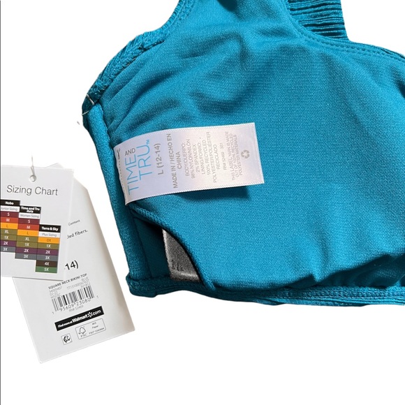 NEW WITH TAGS Tine and TRU Womens solid Variegated Rib Bikini Top Large L 12-14 - Picture 4 of 15